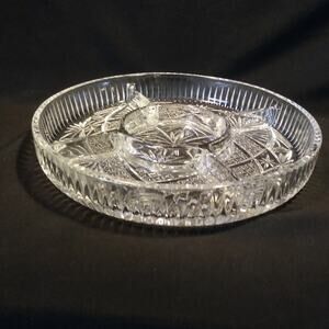 Libbey Serving Platter 9in Round 5 Part Divided Relish Dish in Clarion